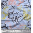 thumbnail image 1 of Soimoi polyester Crepe Fabric Leaves & Palm Fruits Print Fabric by the Yard 52 Inch Wide, 1 of 3