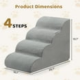 thumbnail image 5 of Dog Stairs for Beds Sofas 4 Step Pet Ramp with Non-Slip Bottom for Small Dogs Cats High Density Foam Pet Stairs with Washable Cover Gray, 5 of 10