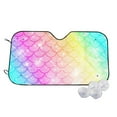 thumbnail image 2 of Lsque Fish Scale Car Windshield Sun Shade | Accordion Folding Style Auto Shade for Car Truck SUV Van | Blocks UV Rays Sun Visor Protector | Medium, 2 of 7