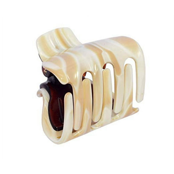 French Amie Big Fat Marble Cream Off White Handmade Jaw Hair Claw Clamp