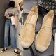 thumbnail image 2 of 2022 zapatos de pescador de malla, nuevos zapatos de red de suela gruesa para mujer, zapatos de mujer, cuerda de cáñamo dorado, tacón inferior, un Pedal, zapatos perezosos37 Gao Jinjia LED, 2 of 2
