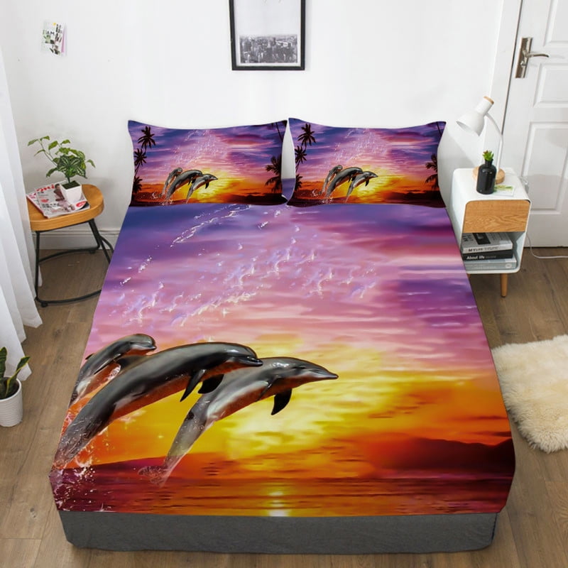 Dolphin Bedding Sheet High Quality Man Woman Fitted Sheet Fashionable ...