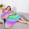 thumbnail image 5 of Oversized Wearable Blanket Hoodie,Colorful Tie Dye Pattern Sherpa Blanket Hoodie with Super Pockets,Super Warm Fuzzy Pullover for Women & Men, 5 of 6