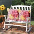 thumbnail image 4 of Pink Yellow Dahlia Pillow Covers 20x20 Set of 2, Preppy Geometric Floral Outdoor Throw Pillow Covers Spring Summer Pillowcase Modern Farmhouse Home Decorations Cushion Case for Living Room Bedroom, 4 of 5