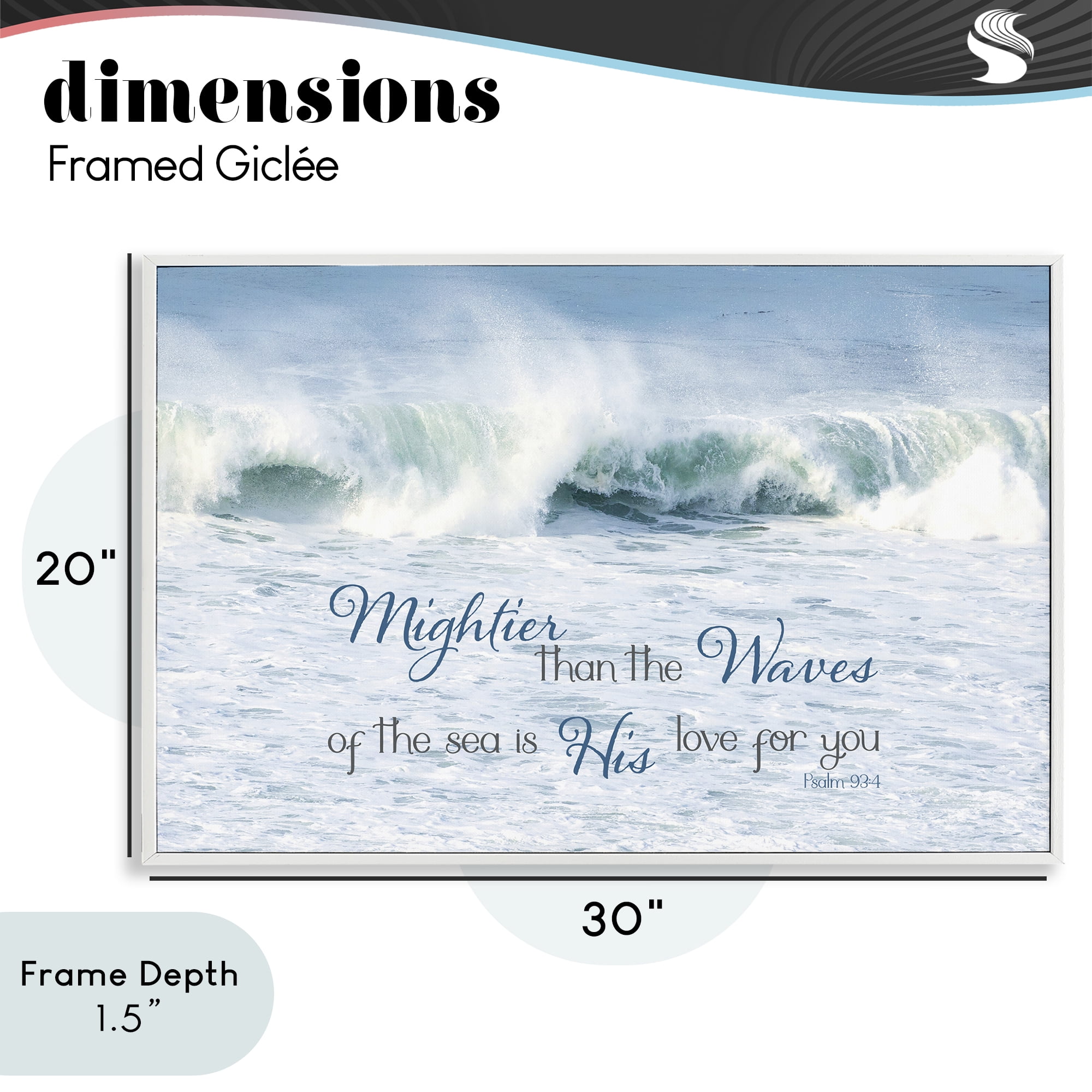 Stupell Industries Mightier Than The Waves White Framed Giclee Art, design by Kathy Mansfield