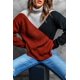 thumbnail image 4 of ABPHQTO Suéter de cuello alto con hombros caídos y bloque de color negro para mujer, 4 of 5