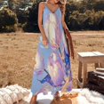 thumbnail image 2 of Vibe Blooming Tulips Sleeveless Dress Woman Fashion Long Dresses Women's Summer Suit Dress Summer 2025 Women, 2 of 7