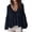 Black, variant on Women'S Ruffel Trim Peplum Tops Blouses Long Puff Sleeve Deep V Neck Ruffled Babydoll Tops Black XXL