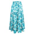 thumbnail image 4 of Women's Summer Sexy Casual Dress Floral Print Beach Long Skirts Boho Elastic High Waist Pleated A-Line Flowy Swing Ruffled Tiered Maxi Skirts, 4 of 8