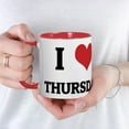 thumbnail image 5 of CafePress - I Love Thursday Mug - 11 oz Ceramic Mug - Novelty Coffee Tea Cup, 5 of 6