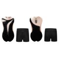 thumbnail image 3 of YiZYiF Kids Girls Sleeveless Rhinestone Gymnastics Dance Leotards and Shorts Figure Skating Outfit Black-A 14, 3 of 6
