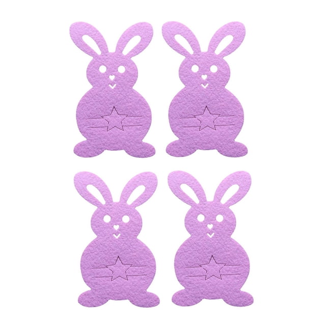 TanSiDing Easter Cutlery Pocket Silverware Holder, Bunny Design Utensil Pouch for Table Setting, Festive Party Supplies, Reusable Cloth Napkin Bag for Holiday Dining Decor