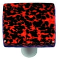 thumbnail image 1 of Hot Knobs HK8057-KA Granite Black & Red Square Glass Cabinet Knob - Aluminum Post, 1 of 1