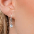 thumbnail image 3 of Gem Stone King 14K White Gold White Moissanite Earrings for Women | 1.00 Cttw | Gemstone Birthstone | Round 5MM, 3 of 7