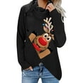 thumbnail image 3 of Femmes Hiver Sweatshirt Mi Longueur en Vrac Chemisier Noël Imprimé Pullover Chaud Col Rond Cardigan Pull de Mode de Noël Vêtements de Loisirs, 3 of 4