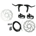 thumbnail image 1 of Mosiee Black+Silver Alloy Mountain Bike Bicycle Mechanical Disc Brake Set, Front & Rear, Wire Controlled, 160Mm Rotors, 1 of 9