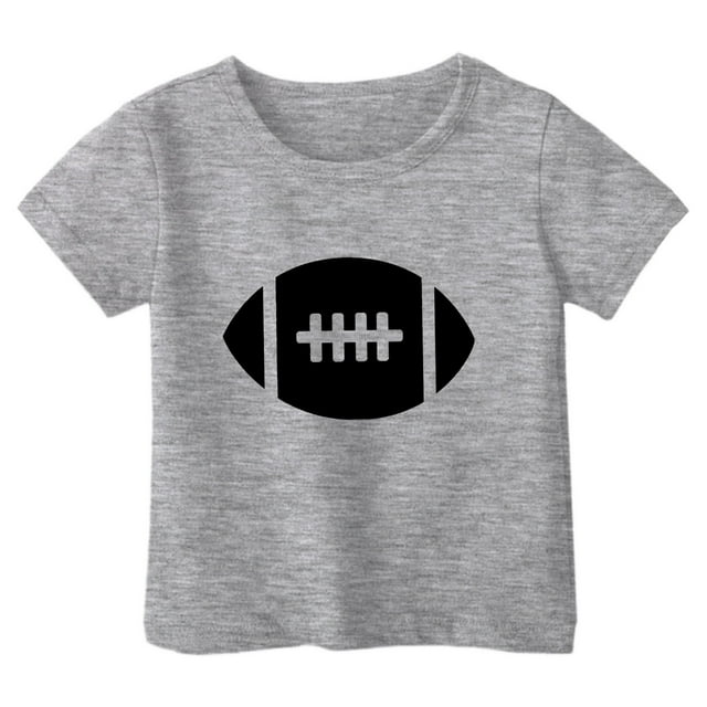 IULZEBTY T-Shirts pour Filles, Manches Courtes, Décontracté, Rugby, Football, Imprimé Lettre, Taille 18 M-24 m