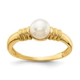 thumbnail image 6 of 14K Yellow Gold 5-6mm White Button Freshwater Cultured Pearl Ring Size 7, 6 of 7
