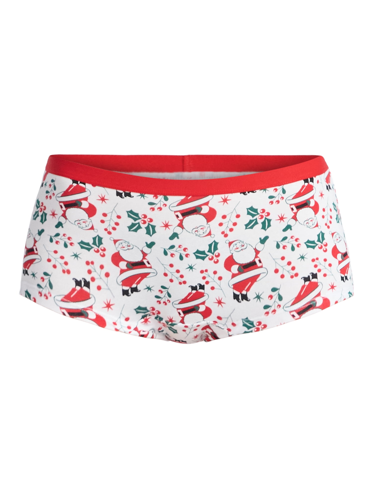 Holiday Time Women's Christmas Boyshort Panties, 3-Pack, Sizes S-XXL