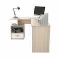 thumbnail image 6 of Inval Merlin L-Shaped Desk with Cubby, Maple and White, 6 of 8