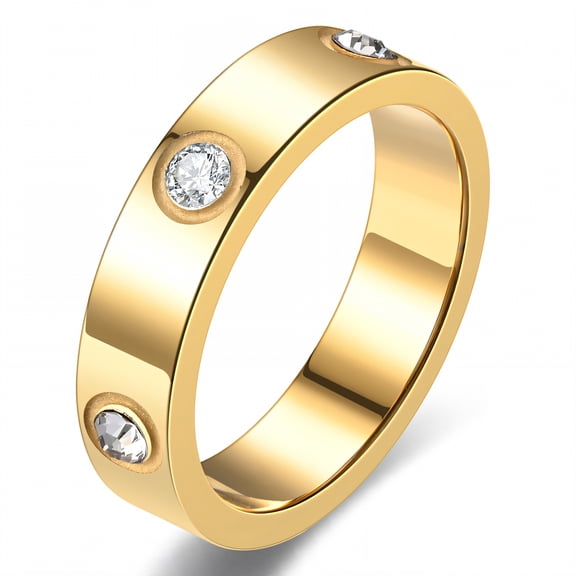 DESIGNICE Gold Rings for Women,Rigid Structure Tarnish Free Gold Rings,Skin-Compatible Dainty Rings for Women,Gold2 Plated