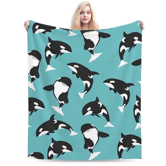 Killer Whale Throw Blanket Super Soft Warm Bed Bedding 50x40