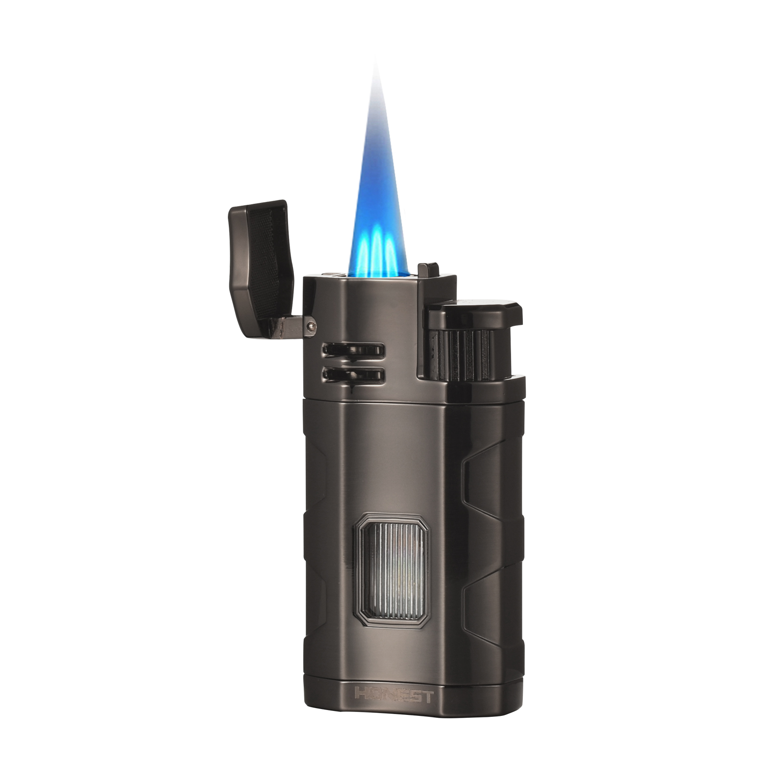 Ambrogio.L Triple Jet Torch Lighter with Cigar Cutter Punch, Cigar