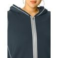 thumbnail image 2 of Unique Bargains Women's Plus Size Fleece Jacket Zip Front Long Sleeve Hoodie, 2 of 6
