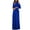 01 Blue, variant on Women's Jumpsuits, Rompers & Overalls , Women Elegant Strapless Color Block Botton Off The Shoulder Long Sleeve Jumpsuit Wide Leg Pants Rompers