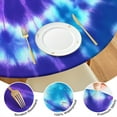 thumbnail image 4 of Purple Blue Tie Dye Pattern Round Fitted Tablecloth with Elastic Edge,Dining Table Cover Waterproof,Outdoor Round Tablecloth for Camping,Dining,Indoor and Outdoor, 4 of 7