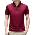 thumbnail image 2 of QUINDOS Short Sleeve Shirts for Men Big and Tall Collared Polo Casual Shirts Golf Loose Summer Solid T-shirts, 2 of 4