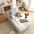 thumbnail image 2 of 67'' Oversized Chaise Lounge Chair, Cloud Plush Corduroy Sofa Bed for Living Room, Modern Deep Seat Sleeper Couch with Back Cushion, No Assembly Required, (Oyster White), 2 of 15