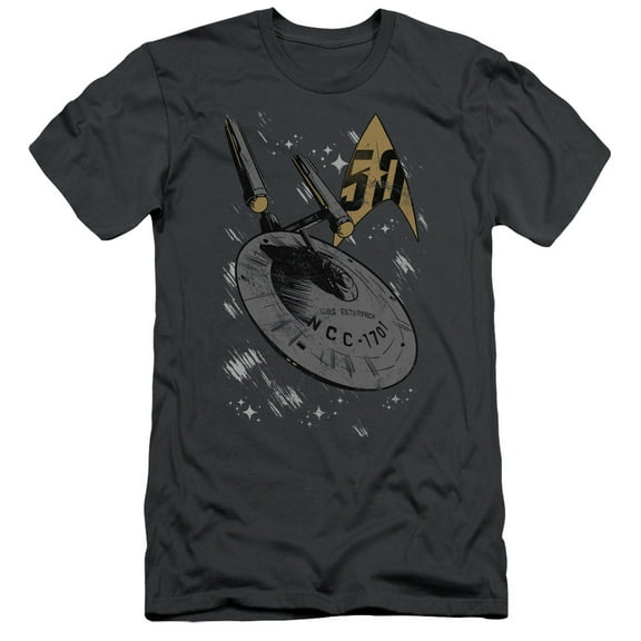 Star Trek Enterprise Dash Hbo Adult 30/1 T-Shirt Charcoal