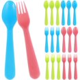 thumbnail image 1 of 18Pcs Kids Forks and Spoons Set Food Grade PP Toddler Utensils Colorful Kids Silverware Set, 1 of 9