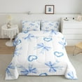 thumbnail image 2 of Castle Fairy Kawaii Blue Bow Knot Girl Boy Full Size Comforter Sets 3-Piece,Love Heart Print Bedding Comforter Set,Dreamy Princess Lightweight Bedding Sets,Luxury Bedroom Decor,Reversible, 2 of 8