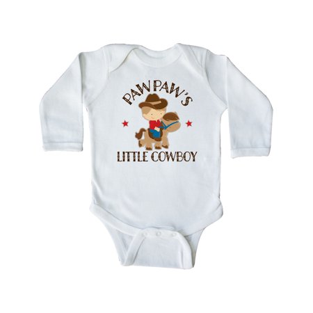 

Inktastic PawPaw Grandpa s Little Cowboy Gift Baby Boy Long Sleeve Bodysuit