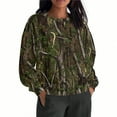 thumbnail image 2 of Oksale Camo Winter Sweatshirt for Women Vintage Leaves Printing Sweatshirts Casual Crew Neck Shirts Cozy Long Sleeve Y2K Tops for Outside Gray S, 2 of 9
