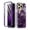 Deep Purple, variant on Casetego Fashion Cell Phone Case with Screen Protector for Apple iPhone 15 Pro, Purple Marble