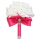 thumbnail image 5 of Nvzi Ramo de novia de rosas artificiales, ramo de flores naranjas para dama de honor con cintas de diamantes, ramos de flores falsas para bodas, compromisos, iglesias, 5 of 5