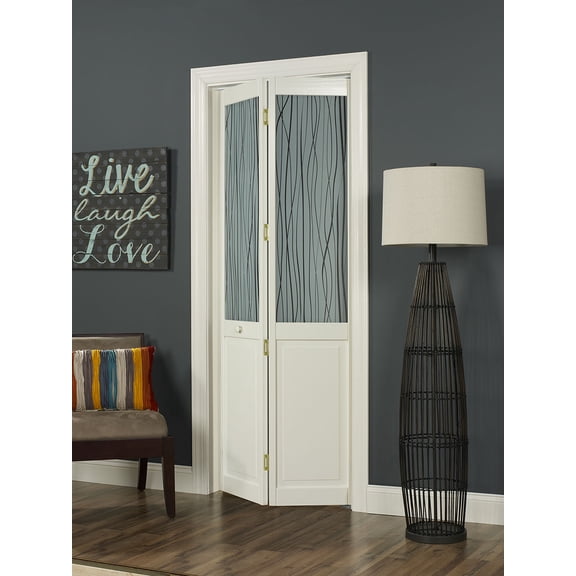 American Wood Reeds Glass Bifold Door, 32-in. x 80-in., Unfinished Pine