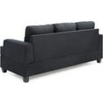 thumbnail image 4 of JERFIT 3-Seater Microfiber Sofa Couch for Living Room, Modern Transitional Design with Removable Back and Arms, Easy Assembly, Black, 4 of 5