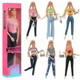 thumbnail image 3 of A-Waroom 1/6 Fashion Doll 11.5 Inch Stylish Doll with Handbag – Long Pants & T-Shirt Outfit – Poseable Plastic Fashion Girl Doll Toy Gift for Kids Ages 3+, 3 of 4