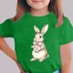 thumbnail image 1 of Blusas y camisas de manga corta con cuello redondo Camiseta estampada de manga corta de Pascua para niños Cuello redondo Manga corta Casual Versátil Para niñas Niños Top de poliéster, 1 of 5