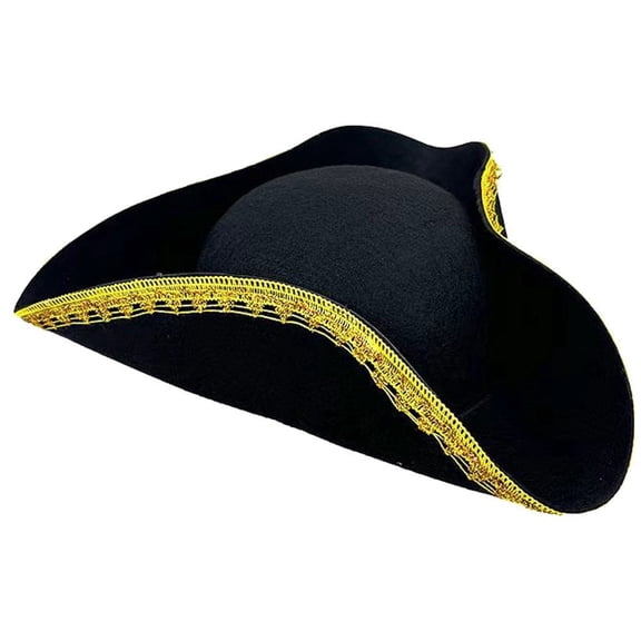vlrwzc Colonial Tricorn Hat Pirate Hat For Women Man Unisex Pirate Hat Captain Hat Halloween Party Hat For Halloween Carnival