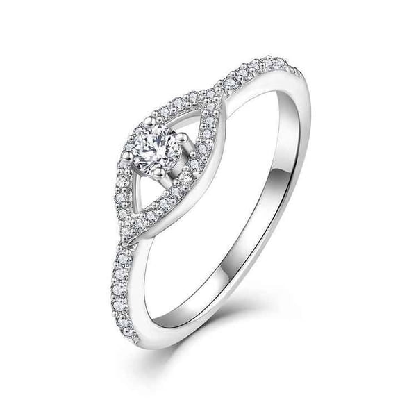Evil Eyes Women's Fancy Engagement Ring 1.9 Ct Diamond 14K White Gold Over