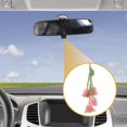 thumbnail image 3 of 1 Pcs Cotton Linen Fabric 4 Lily of the Valley Flowers Car Rear View Mirror Pendant Accessories Car Hanging Ornament Pink, 3 of 6