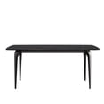 thumbnail image 4 of Modern 68.76" Black Dining Table - Sintered Stone & Metal, Fits 6-8, High Hardness, Stainproof, Easy To Clean And Desk Accommodates Legs, Stains Heat, Tidy, 4 of 6