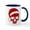 White/Navy Inside, variant on CafePress - Santa Skull - 11 oz Ceramic Mug - Novelty Coffee Tea Cup