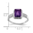 thumbnail image 4 of Sterling Silver Rhodium-plated Amethyst & Diamond Ring QR3055AM, 4 of 5