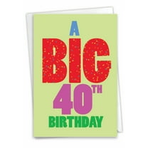 NobleWorks Funny Birthday Greeting Card with 5 x 7 Inch Envelope (1 Card) Bday Big 40 Birthday 3939